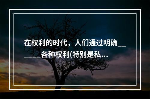 在权利的时代，人们通过明确______各种权利(特别是私有