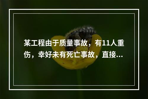 某工程由于质量事故，有11人重伤，幸好未有死亡事故，直接经济