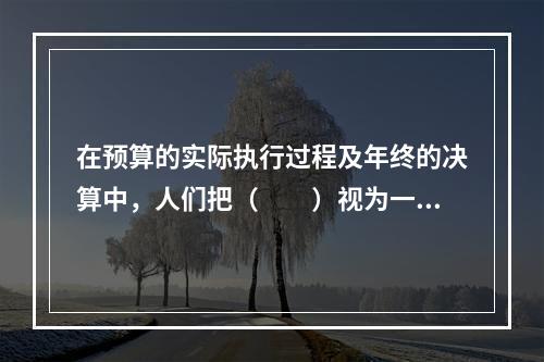 在预算的实际执行过程及年终的决算中，人们把（　　）视为一种