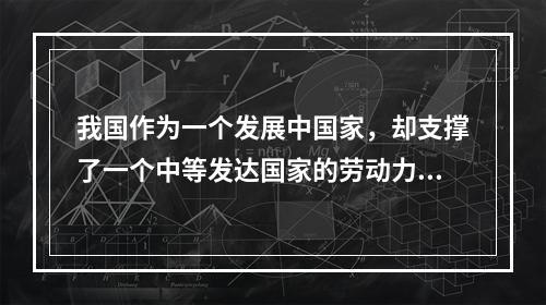 我国作为一个发展中国家，却支撑了一个中等发达国家的劳动力结