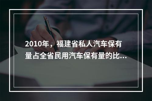 2010年，福建省私人汽车保有量占全省民用汽车保有量的比重为