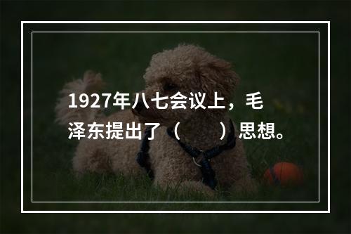 1927年八七会议上，毛泽东提出了（　　）思想。