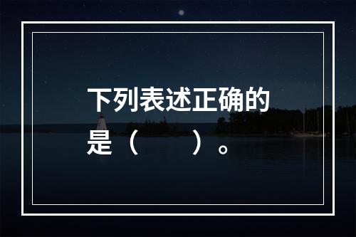 下列表述正确的是（　　）。