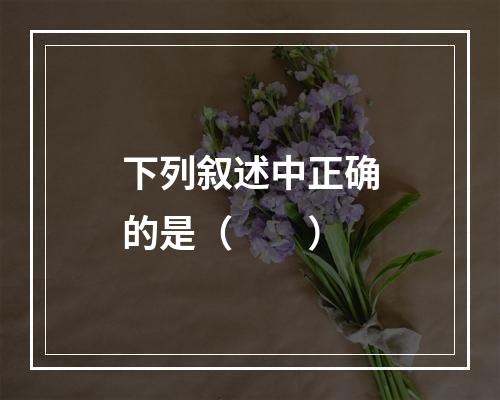 下列叙述中正确的是（　　）