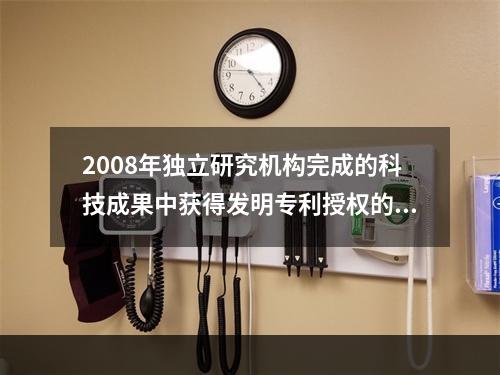 2008年独立研究机构完成的科技成果中获得发明专利授权的比重