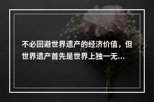 不必回避世界遗产的经济价值，但世界遗产首先是世界上独一无二