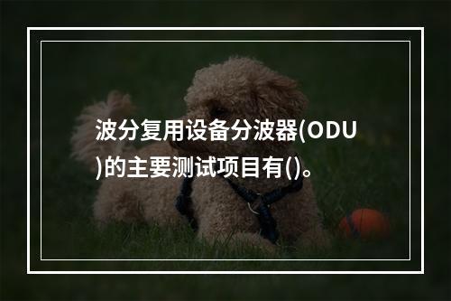 波分复用设备分波器(ODU)的主要测试项目有()。