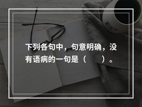 下列各句中，句意明确，没有语病的一句是（　　）。