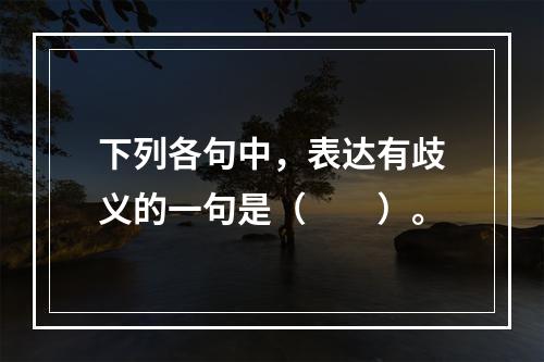 下列各句中，表达有歧义的一句是（　　）。