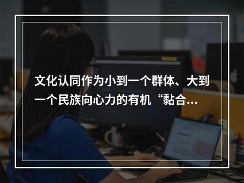 文化认同作为小到一个群体、大到一个民族向心力的有机“黏合剂