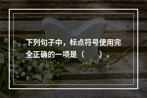 下列句子中，标点符号使用完全正确的一项是（　　）。