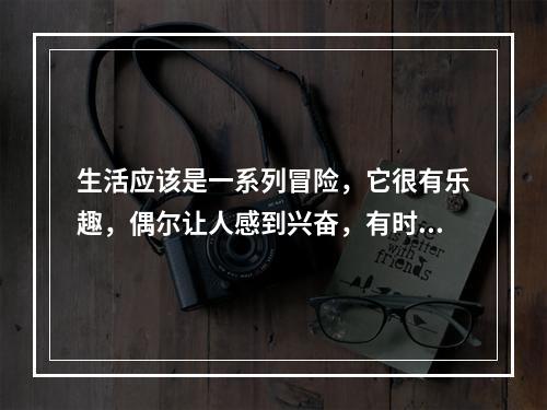 生活应该是一系列冒险，它很有乐趣，偶尔让人感到兴奋，有时却