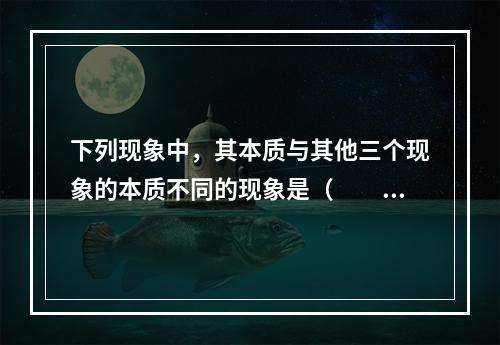 下列现象中，其本质与其他三个现象的本质不同的现象是（　　）