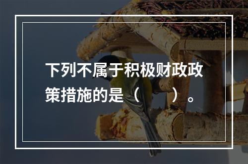 下列不属于积极财政政策措施的是（　　）。