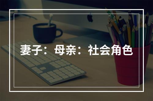 妻子：母亲：社会角色