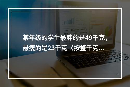 某年级的学生最胖的是49千克，最瘦的是23千克（按整千克计