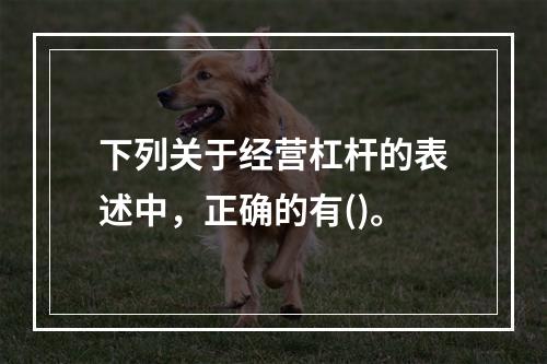 下列关于经营杠杆的表述中，正确的有()。