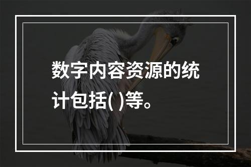 数字内容资源的统计包括( )等。