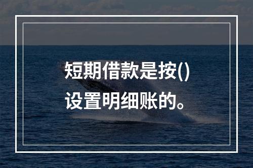 短期借款是按()设置明细账的。