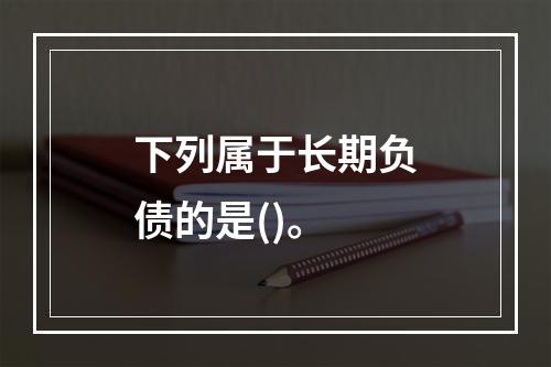 下列属于长期负债的是()。