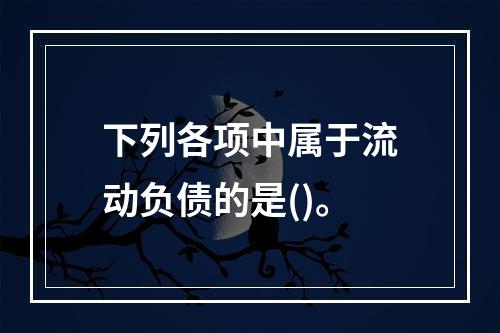 下列各项中属于流动负债的是()。