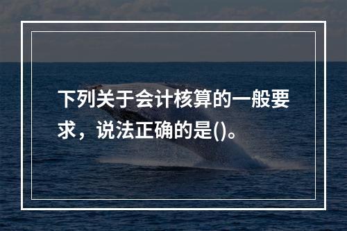 下列关于会计核算的一般要求，说法正确的是()。