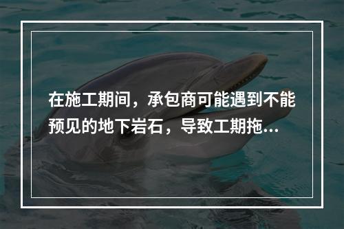 在施工期间，承包商可能遇到不能预见的地下岩石，导致工期拖延，