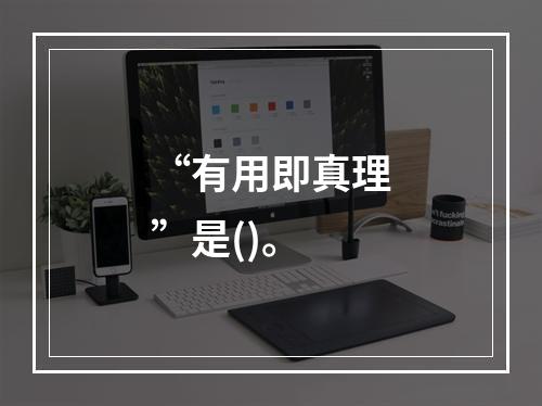 “有用即真理”是()。