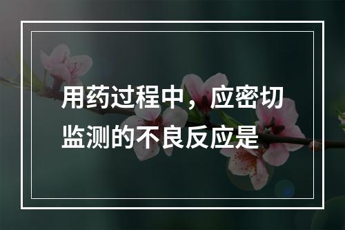 用药过程中，应密切监测的不良反应是