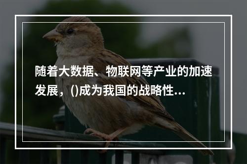 随着大数据、物联网等产业的加速发展，()成为我国的战略性基础