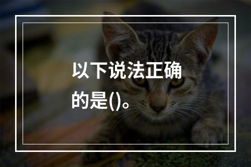 以下说法正确的是()。