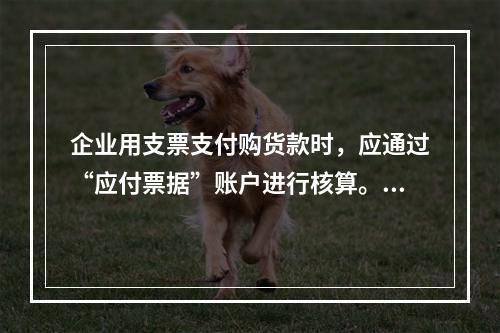 企业用支票支付购货款时，应通过“应付票据”账户进行核算。(