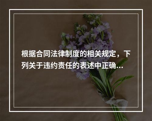 根据合同法律制度的相关规定，下列关于违约责任的表述中正确的有