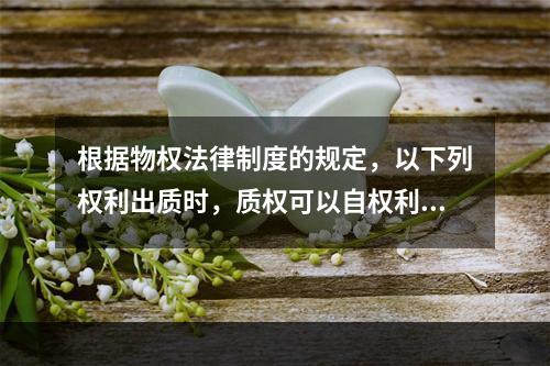 根据物权法律制度的规定，以下列权利出质时，质权可以自权利凭证