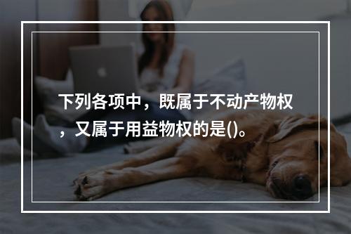 下列各项中，既属于不动产物权，又属于用益物权的是()。