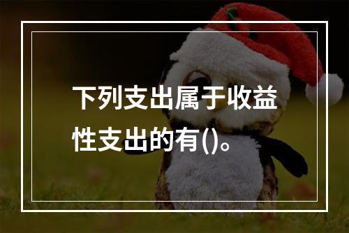 下列支出属于收益性支出的有()。