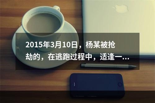 2015年3月10日，杨某被抢劫的，在逃跑过程中，适逢一中年