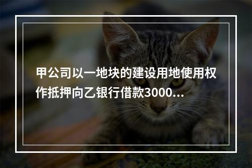 甲公司以一地块的建设用地使用权作抵押向乙银行借款3000万元