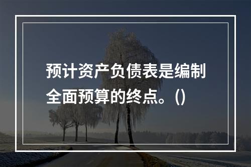 预计资产负债表是编制全面预算的终点。()