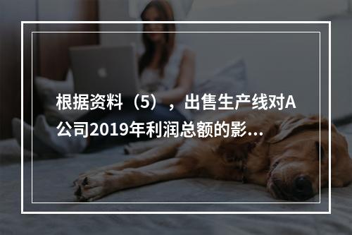 根据资料（5），出售生产线对A公司2019年利润总额的影响金