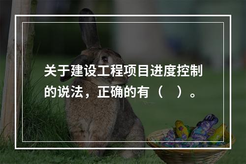 关于建设工程项目进度控制的说法，正确的有（　）。