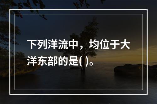 下列洋流中，均位于大洋东部的是( )。