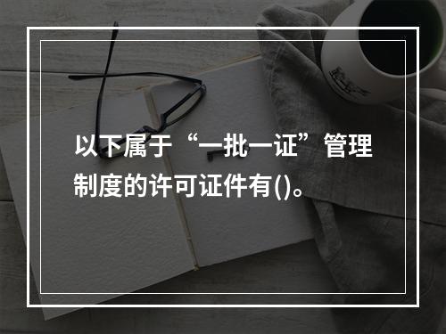 以下属于“一批一证”管理制度的许可证件有()。