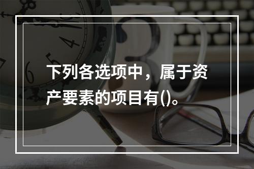 下列各选项中，属于资产要素的项目有()。