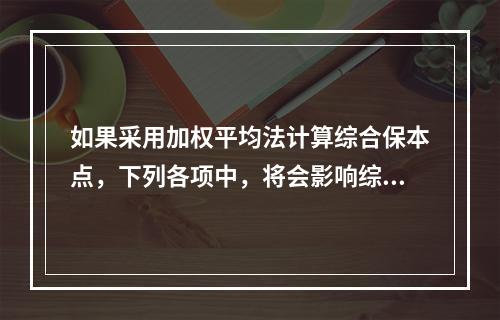 如果采用加权平均法计算综合保本点，下列各项中，将会影响综合保