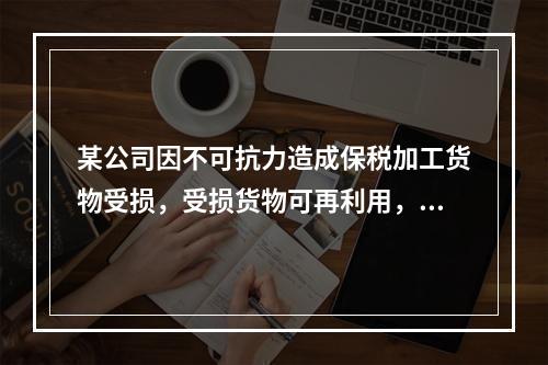 某公司因不可抗力造成保税加工货物受损，受损货物可再利用，该公