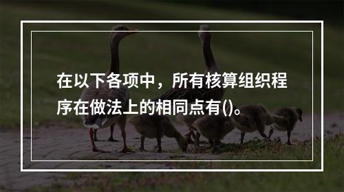 在以下各项中，所有核算组织程序在做法上的相同点有()。