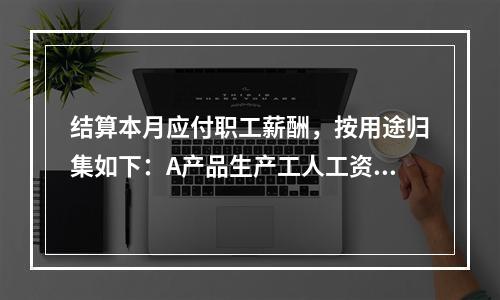 结算本月应付职工薪酬，按用途归集如下：A产品生产工人工资50