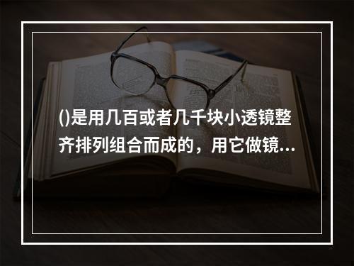 ()是用几百或者几千块小透镜整齐排列组合而成的，用它做镜头可