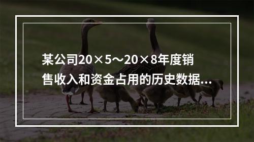 某公司20×5～20×8年度销售收入和资金占用的历史数据(单